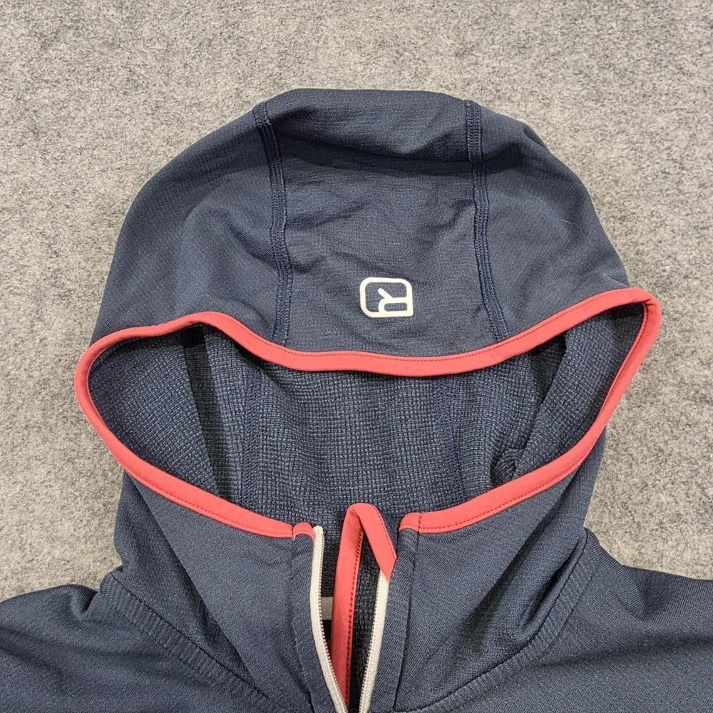 Ortovox Jacket Womens Large Blue Merino Fleece Hooded Full Zip Thumbholes - Picture 7 of 16